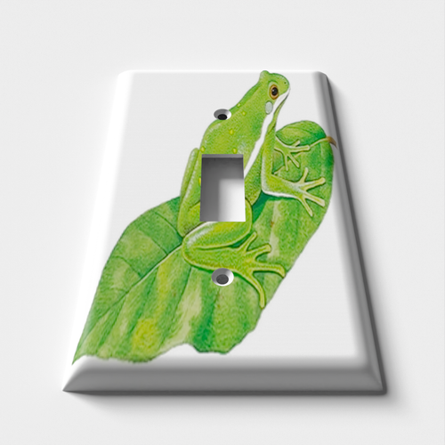 Green Frog Decorative Light Switch Plate Cover