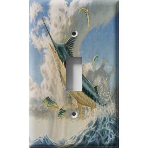 Jumping Swordfish Decorative Light Switch Plate Cover