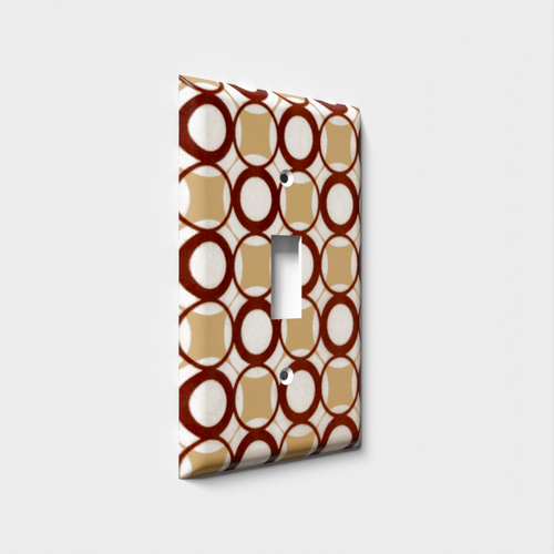 More Brown Retro Circles Decorative Light Switch Plate Cover