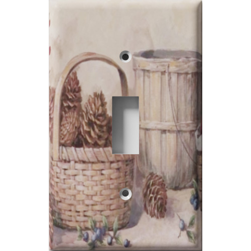 Pine Cone Baskets Decorative Light Switch Plate Cover