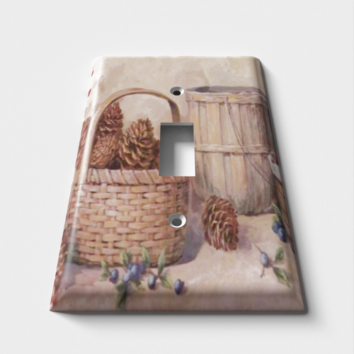 Pine Cone Baskets Decorative Light Switch Plate Cover