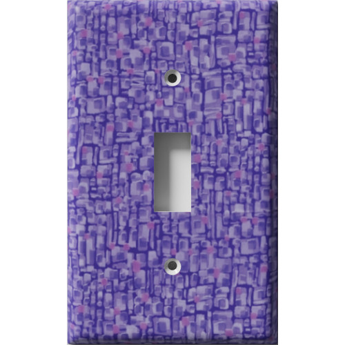 Purple Squares Decorative Light Switch Plate Cover