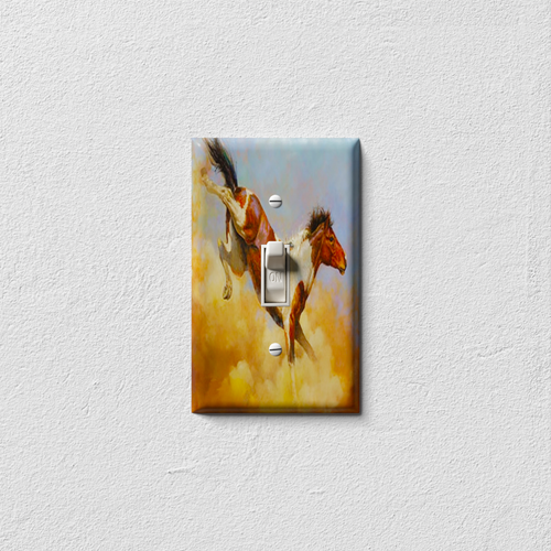 Raging Horse 10 Decorative Light Switch Plate Cover