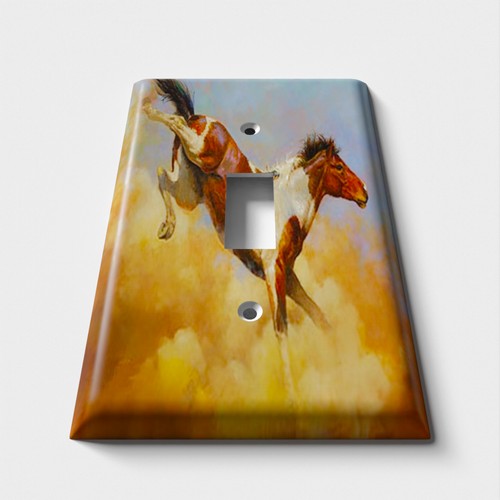 Raging Horse 10 Decorative Light Switch Plate Cover