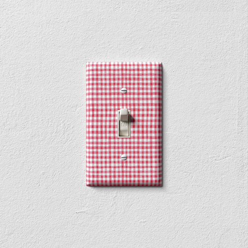 Red Gingham Decorative Light Switch Plate Cover