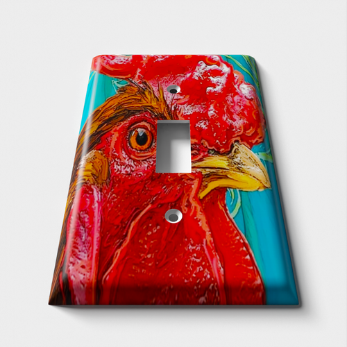 Red Red Rooster Decorative Light Switch Plate Cover