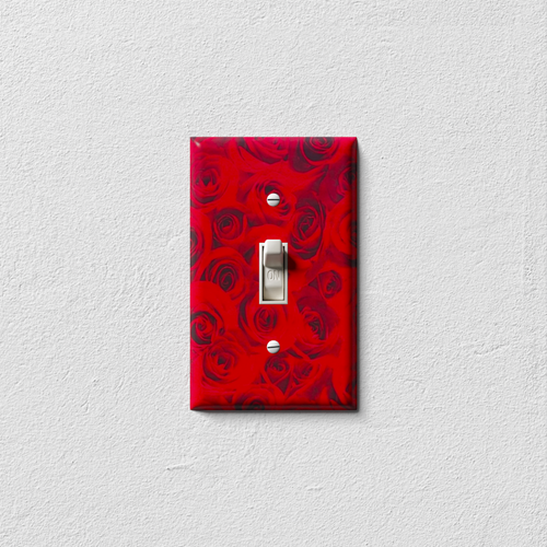 Floral Red Roses Decorative Light Switch Plate Cover