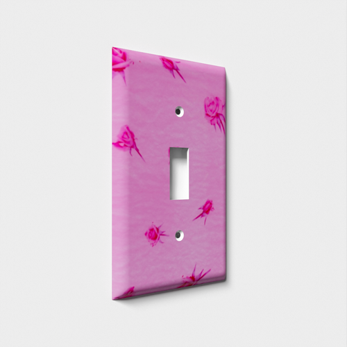 Red Roses on Pink Decorative Light Switch Plate Cover