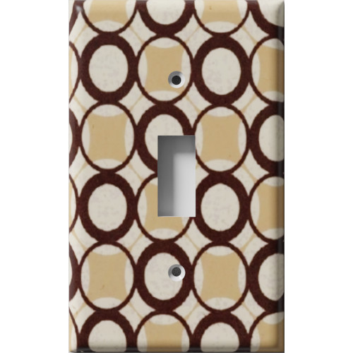 Retro Brown Circles Decorative Light Switch Plate Cover