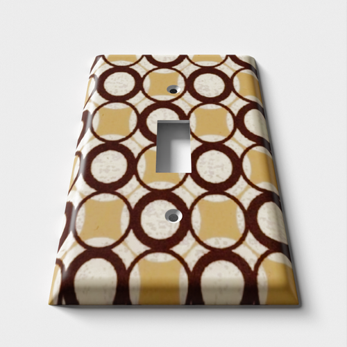 Retro Brown Circles Decorative Light Switch Plate Cover