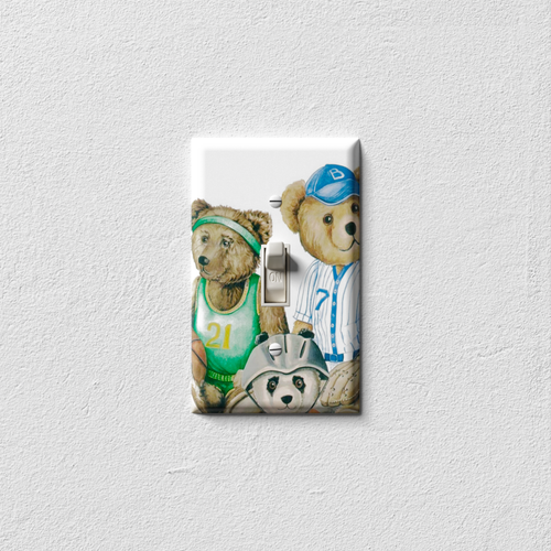 The Three Sporting Bears Decorative Light Switch Plate Cover