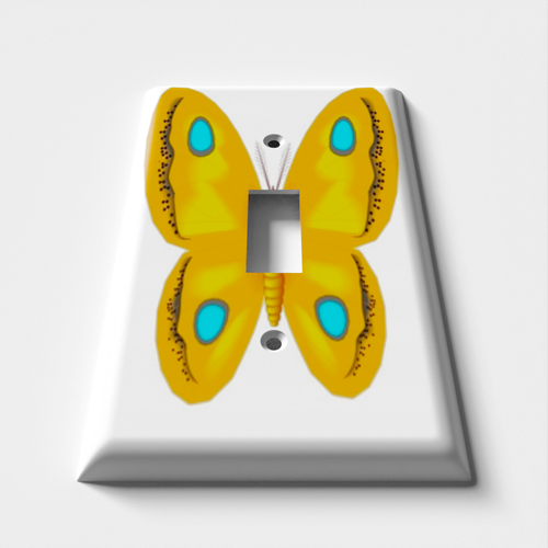 Yellow Butterfly Decorative Light Switch Plate Cover