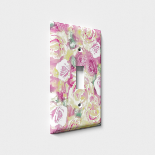 Yellow/Pink Roses Decorative Light Switch Plate Cover