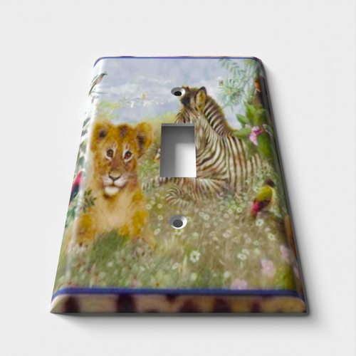 Zebra And Lion Decorative Light Switch Plate Cover