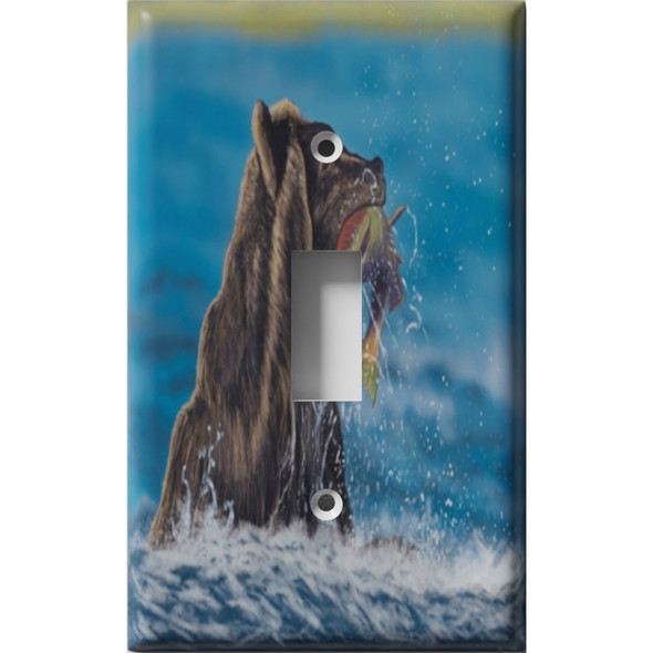 Bear Fishing 2 Decorative Light Switch Plate Cover