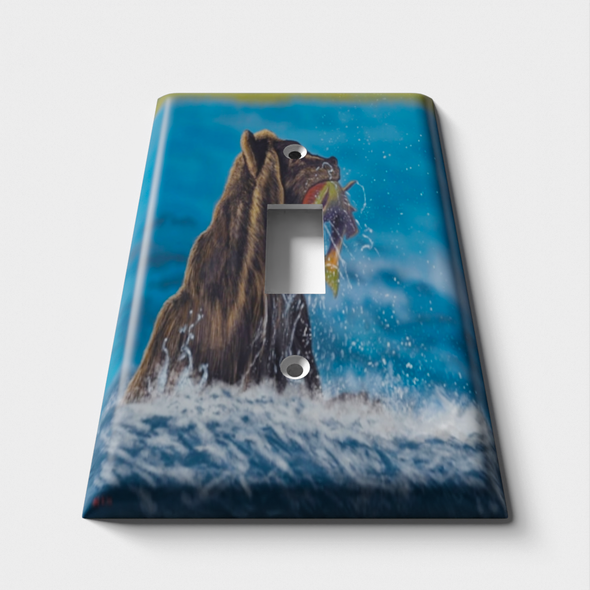 Bear Fishing 2 Decorative Light Switch Plate Cover