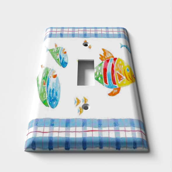 Fish Tablecloth Decorative Light Switch Plate Cover