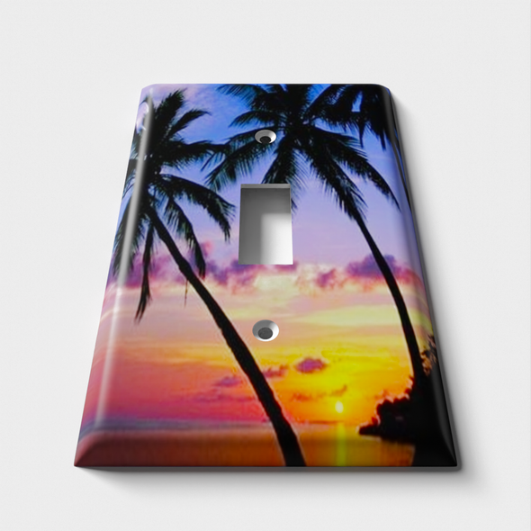 Palm Tree Sunset Decorative Light Switch Plate Cover