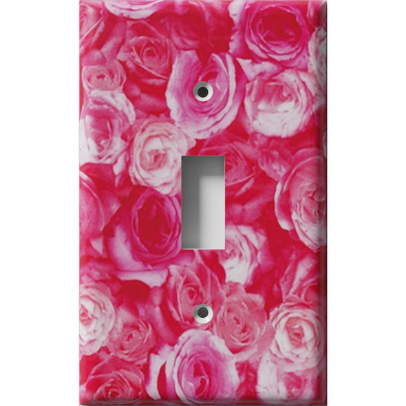 Pink Roses Decorative Light Switch Plate Cover