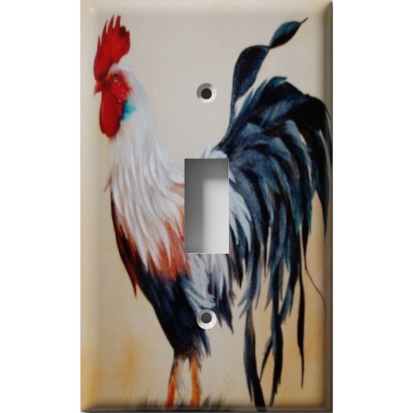 Rooster Profile Decorative Light Switch Plate Cover