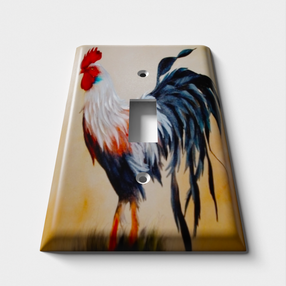 Rooster Profile Decorative Light Switch Plate Cover