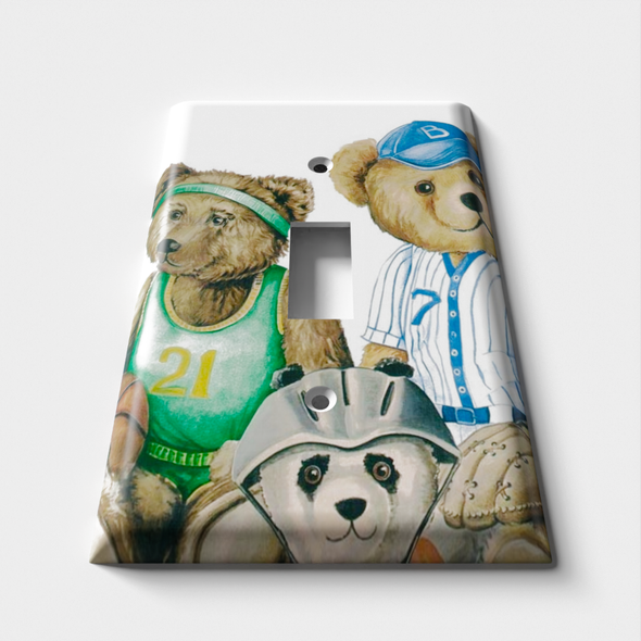 The Three Sporting Bears Decorative Light Switch Plate Cover