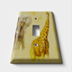 Giraffe And Elephant In Headlight Decorative Light Switch Plate Cover