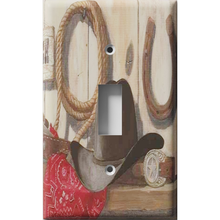 Cowboy Hat 'n' Horseshoe Decorative Light Switch Plate Cover