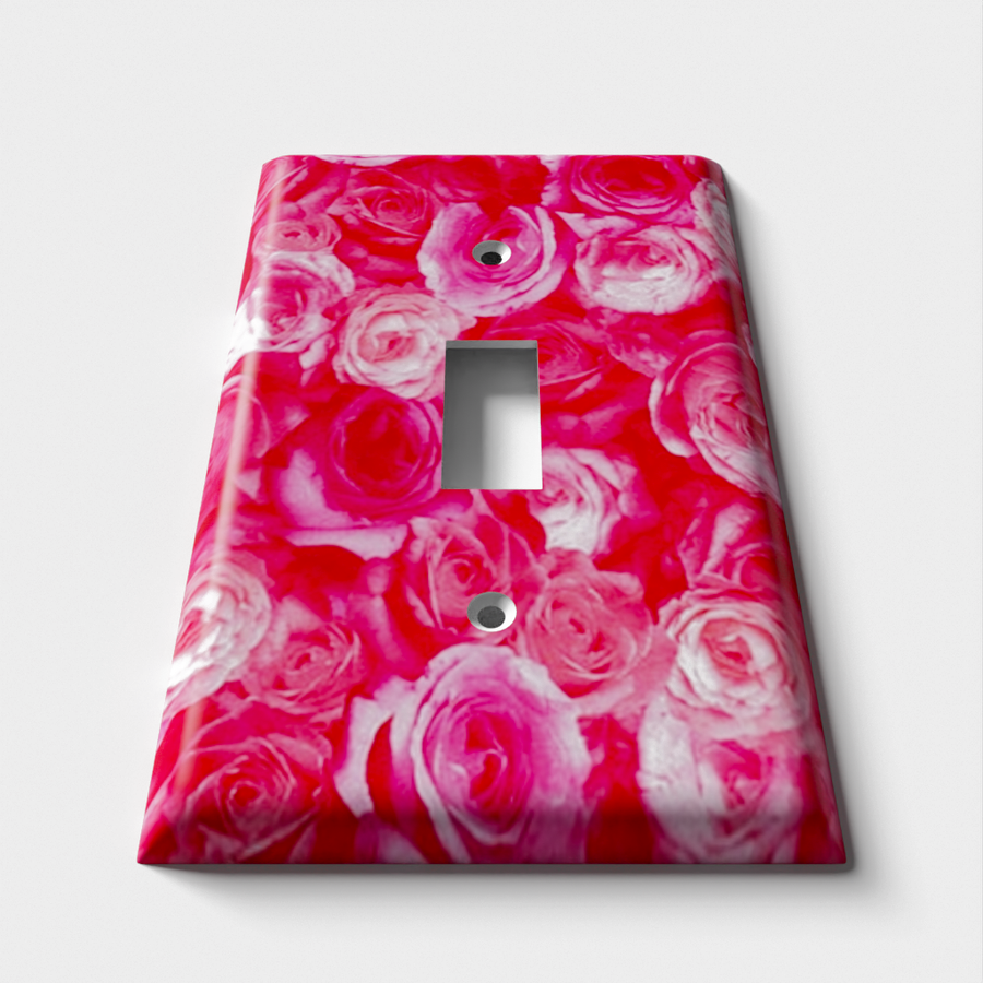Pink Roses Decorative Light Switch Plate Cover