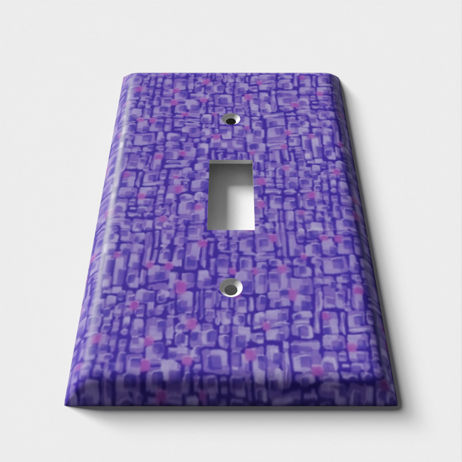 Purple Squares Decorative Light Switch Plate Cover