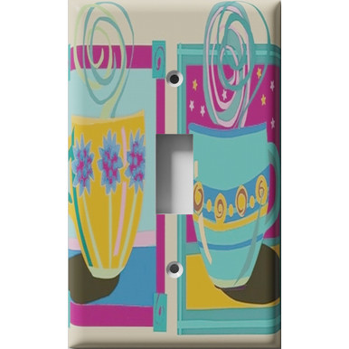 More Retro Coffee Mugs Decorative Light Switch Plate Cover - Snazzy Switch