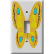 Yellow Butterfly Decorative Light Switch Plate Cover