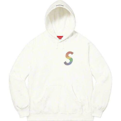 Supreme Swarovski S Logo Hoodie "White"