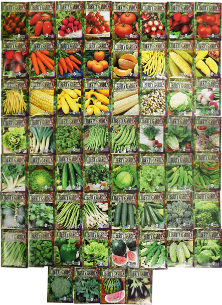 Set of 60 of Our Favorite Premium Variety Current Year Vegetable Seeds - Great for Gardening