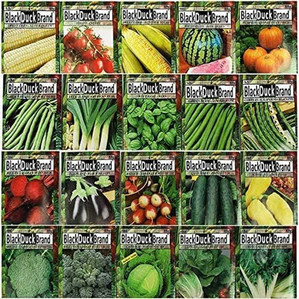 Set of 20 of Our Favorite Premium Variety Current Year Vegetable Seeds - Great for Gardening - 2023 Stock