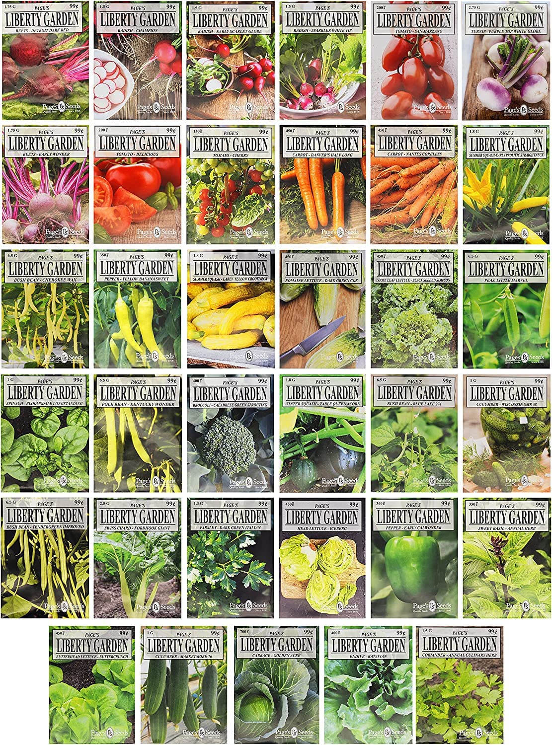 Set of 43 Assorted Vegetable & Herb Seeds - 43 Varieties - Create A Deluxe Garden All Seeds Are Heirloom - 100% Non-GMO by Black Duck Brand