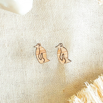 tiny penguin earrings