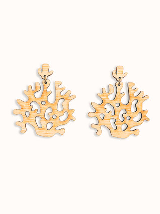 coral dangle earrings bamboo