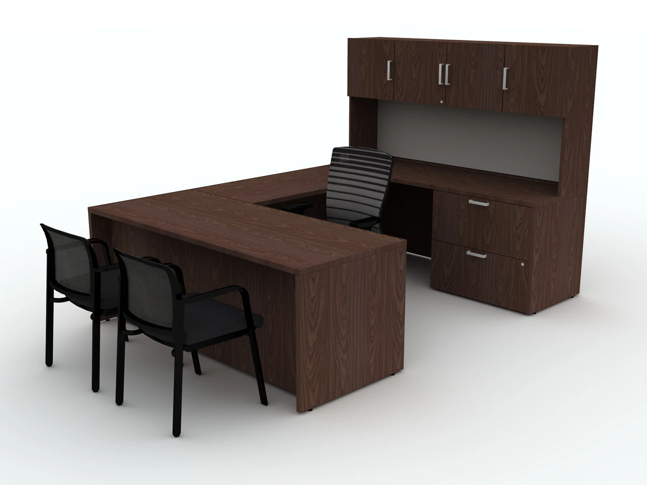 U-Shaped Office Desk with Optional Hutch | OfficeChairsUSA