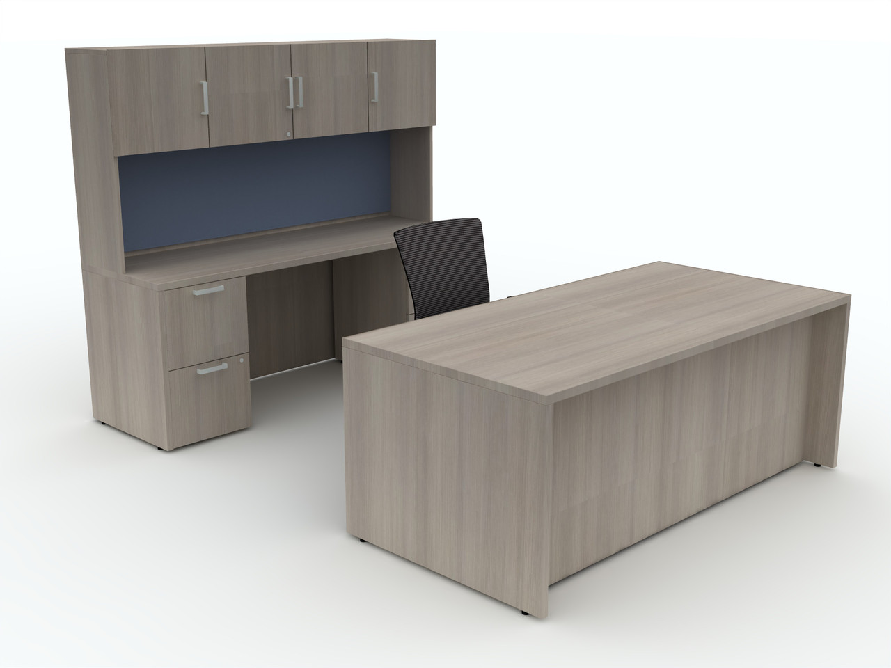 AIS Executive Office Suite Furniture: Desk and Credenza Set