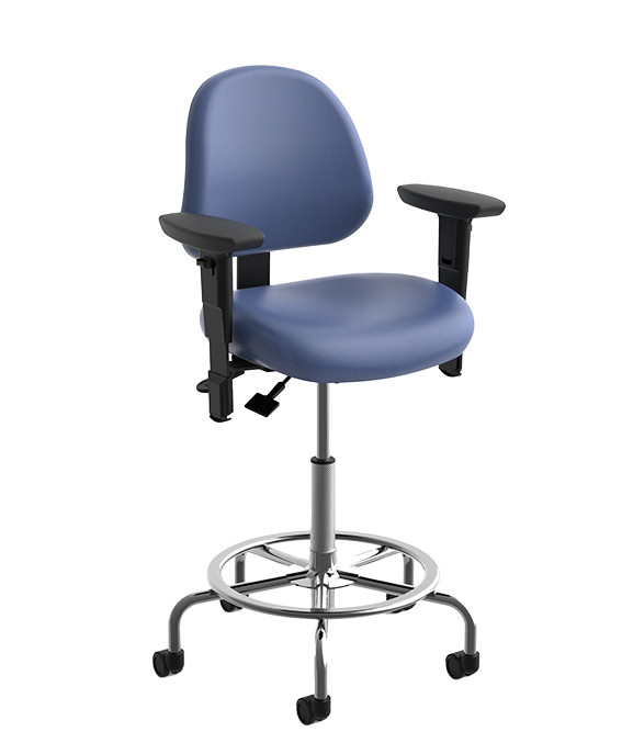 HealtHcentric Lab C24: Adjustable Lab Stool with Backrest