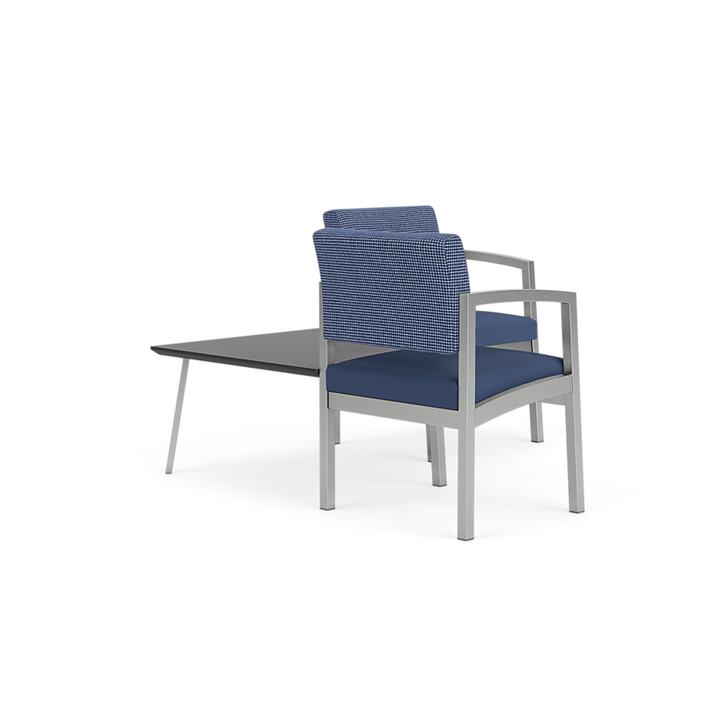Lesro Lenox Steel 2 Chairs with Connecting Table | Officechairsusa