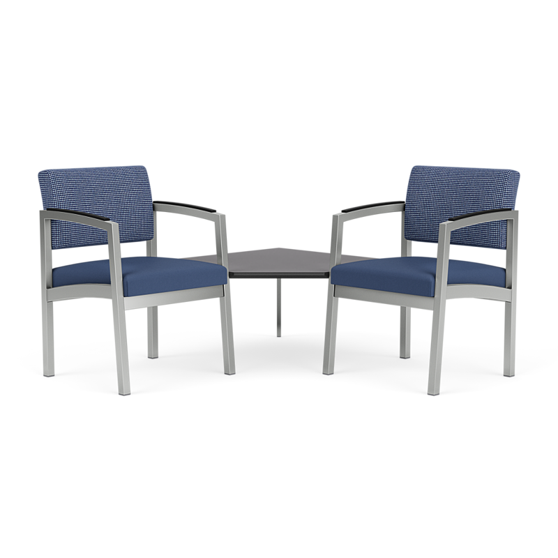 Lesro Lenox Steel 2 Chairs with Connecting Table | Officechairsusa