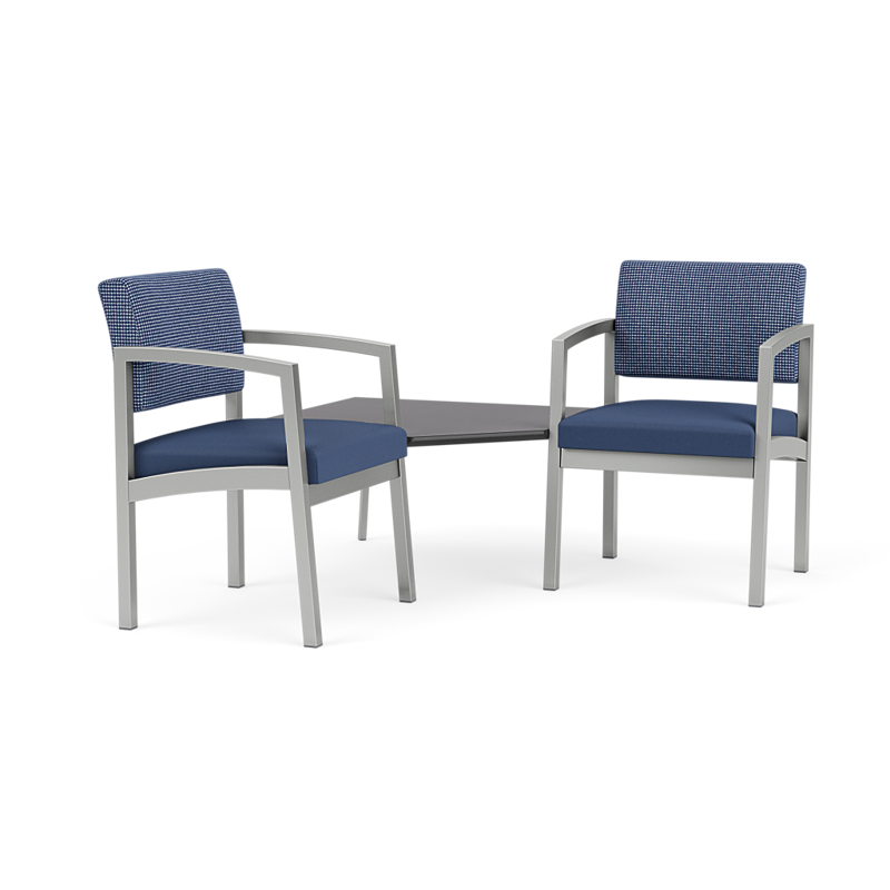 Lesro Lenox Steel 2 Chairs with Connecting Table | Officechairsusa