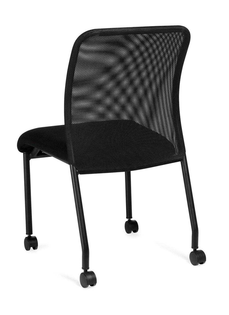 Offices to Go Armless Mesh Back Guest Chair with Casters ...