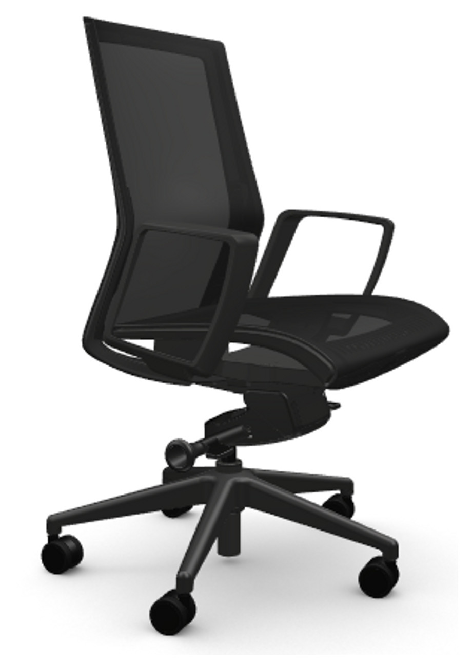 AMQ Zilo Black Frame and Mesh Seat Conference Task Chair