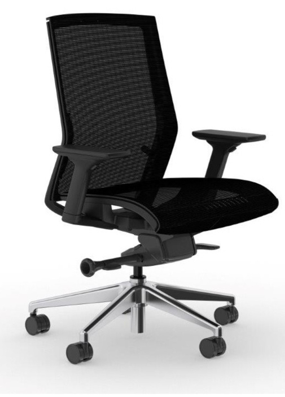 AMQ Zilo Black Frame and Mesh Seat Conference Task Chair