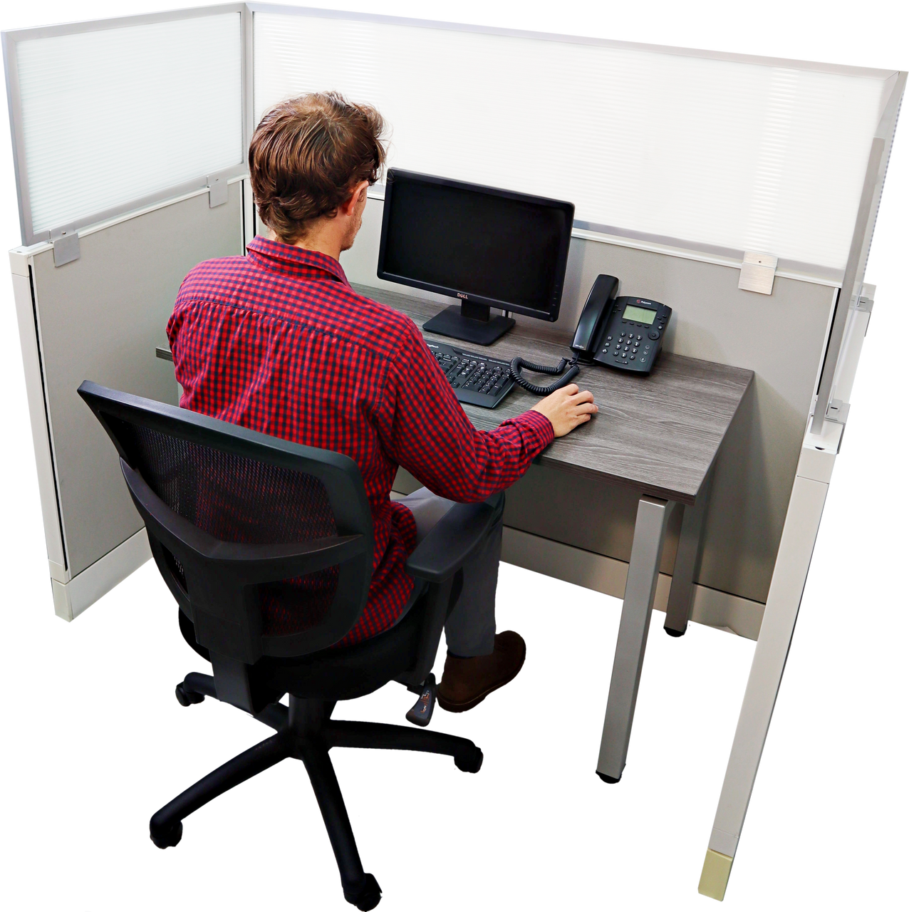 Obex Modesty Desk PET Privacy Screen Acoustic Sound Absorbing Panel Ideal  for Reception, Student Table or Office Cubicles Workstations, 12 X 36