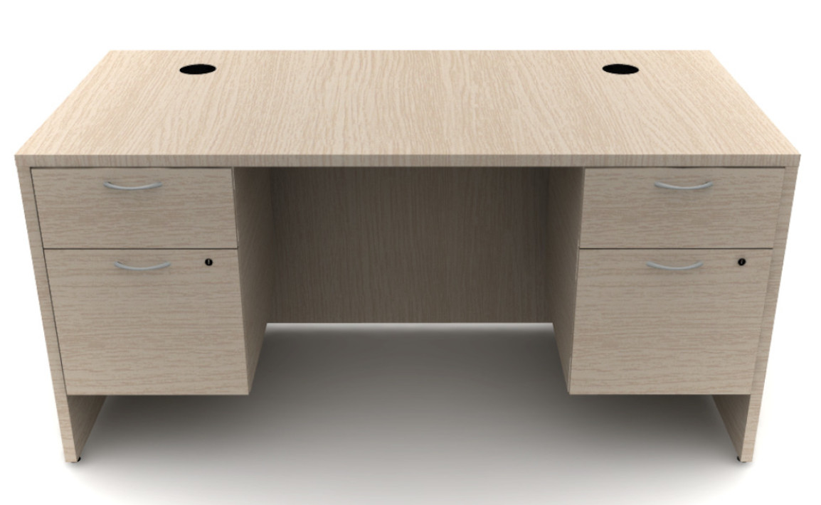 HON Mod Office Desk with Lockable File Drawers - Laminate