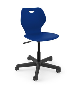 KI Intellect Wave® Student Task Chair, Ultra Blue Shell, Black Base, 3/4 Front View KI Intellect Wave® Student Task Chair, Ultra Blue Shell, Black Base, 3/4 Front View